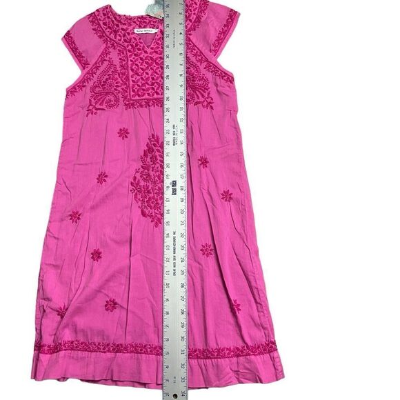 Roller Rabbit Dress Girls 12 Pink Embroidered Floral Faith Cap Sleeve - Picture 3 of 10